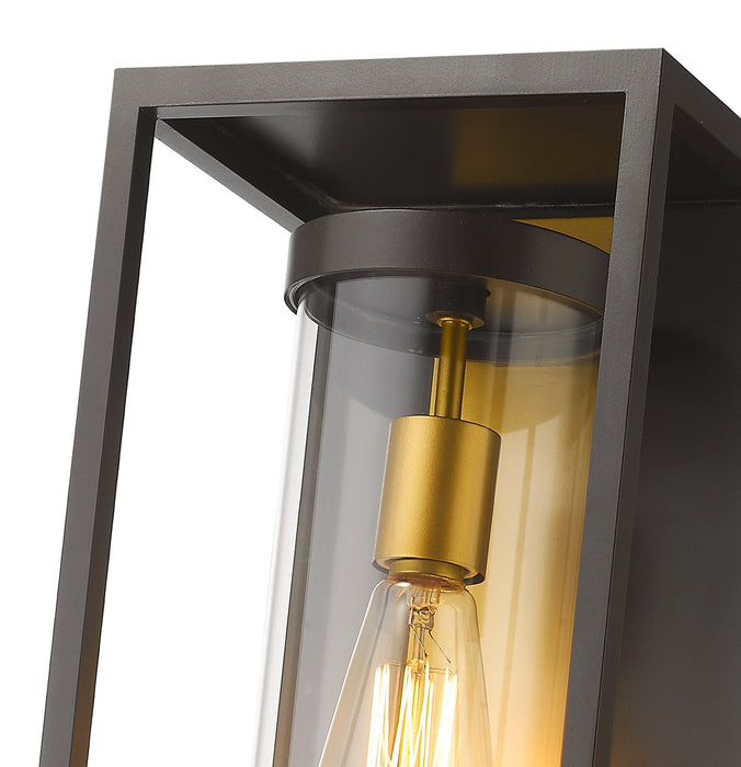 Outdoor Wall Light Z-Lite 584S-DBZ-OBS Deep Bronze + Outdoor Brass Dunbroch 1 Light Outdoor Wall Light Z-Lite