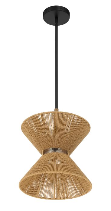 Craftmade 58591-FBWAL Serena 1 Light Pendant in Flat Black/Walnut