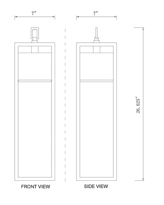 Outdoor Chain Mount Ceiling Fixture Z-Lite 585CHB-BK-LED Black Barwick 1 Light Outdoor Chain Mount Ceiling Fixture Z-Lite