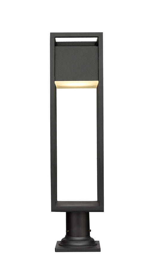 Outdoor Pier Mounted Fixture Z-Lite 585PHBR-533PM-BK-LED Black Barwick 1 Light Outdoor Pier Mounted Fixture Z-Lite