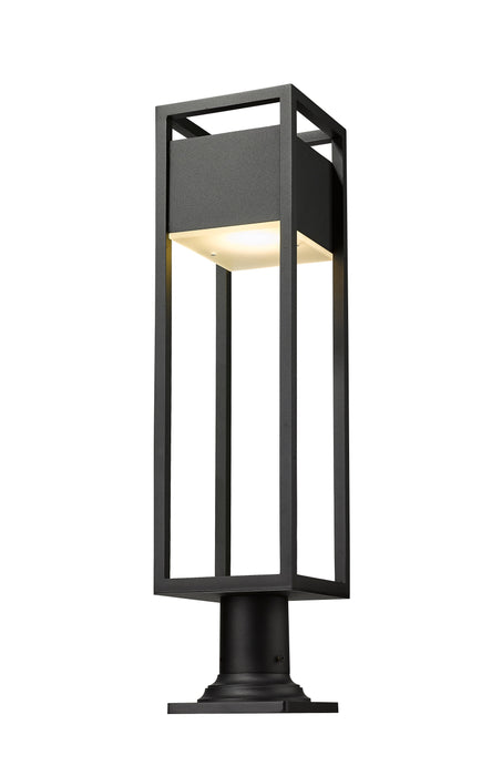 Outdoor Pier Mounted Fixture Z-Lite 585PHBR-533PM-BK-LED Black Barwick 1 Light Outdoor Pier Mounted Fixture Z-Lite