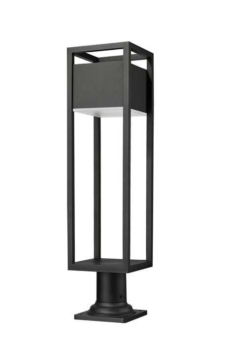 Outdoor Pier Mounted Fixture Z-Lite 585PHBR-533PM-BK-LED Black Barwick 1 Light Outdoor Pier Mounted Fixture Z-Lite