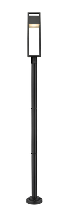 Outdoor Post Mounted Fixture Z-Lite 585PHBR-567P-BK-LED Black Barwick 1 Light Outdoor Post Mounted Fixture Z-Lite