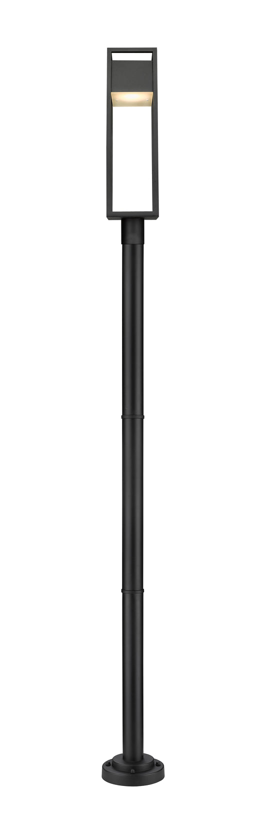 Outdoor Post Mounted Fixture Z-Lite 585PHBR-567P-BK-LED Black Barwick 1 Light Outdoor Post Mounted Fixture Z-Lite