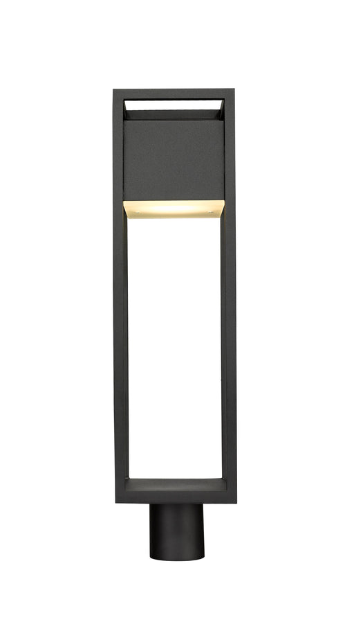 Outdoor Post Mount Fixture Z-Lite 585PHBR-BK-LED Black Barwick 1 Light Outdoor Post Mount Fixture Z-Lite