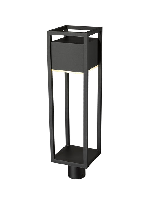 Outdoor Post Mount Fixture Z-Lite 585PHBR-BK-LED Black Barwick 1 Light Outdoor Post Mount Fixture Z-Lite