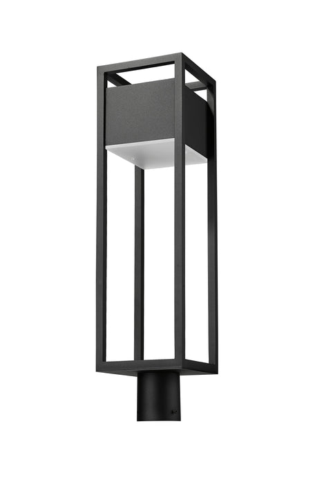 Outdoor Post Mount Fixture Z-Lite 585PHBR-BK-LED Black Barwick 1 Light Outdoor Post Mount Fixture Z-Lite