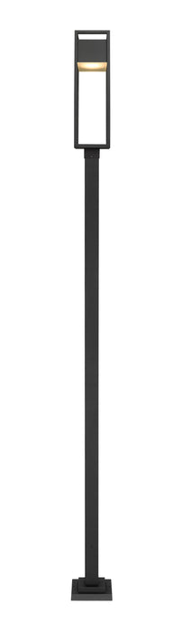 Outdoor Post Mounted Fixture Z-Lite 585PHBS-536P-BK-LED Black Barwick 1 Light Outdoor Post Mounted Fixture Z-Lite