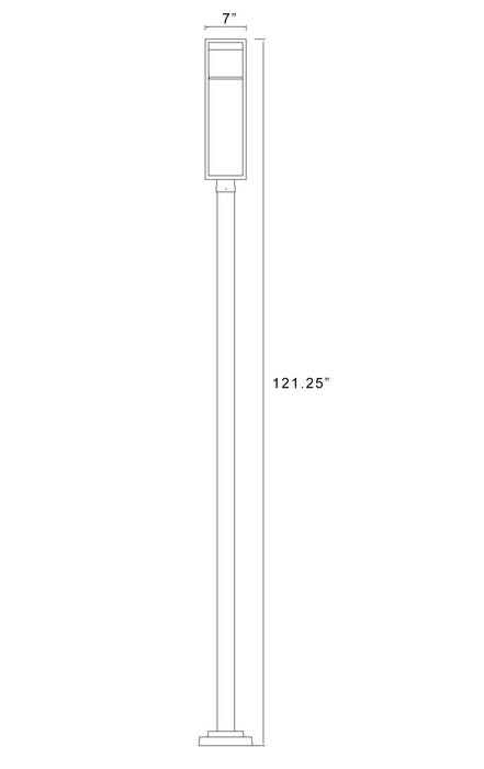 Outdoor Post Mounted Fixture Z-Lite 585PHBS-536P-BK-LED Black Barwick 1 Light Outdoor Post Mounted Fixture Z-Lite