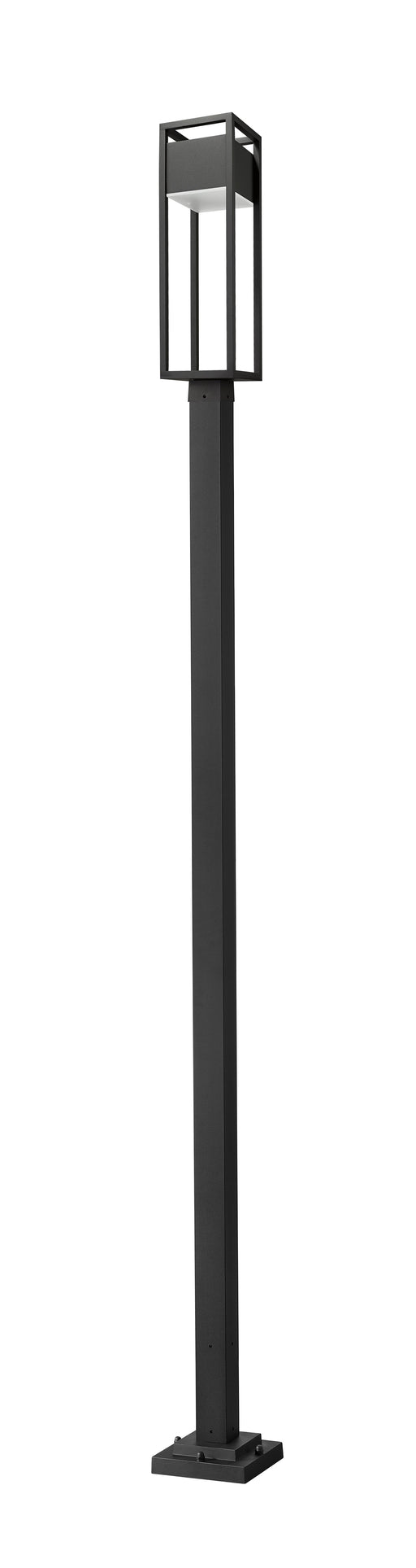 Outdoor Post Mounted Fixture Z-Lite 585PHBS-536P-BK-LED Black Barwick 1 Light Outdoor Post Mounted Fixture Z-Lite