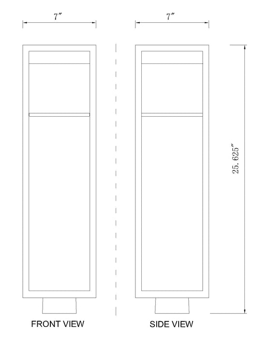 Outdoor Post Mount Fixture Z-Lite 585PHBS-BK-LED Black Barwick 1 Light Outdoor Post Mount Fixture Z-Lite