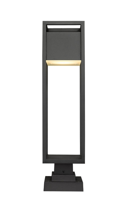 Outdoor Pier Mounted Fixture Z-Lite 585PHBS-SQPM-BK-LED Black Barwick 1 Light Outdoor Pier Mounted Fixture Z-Lite