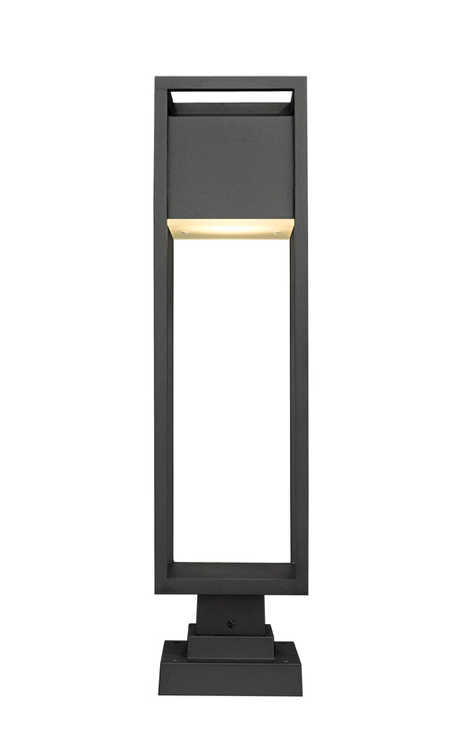Outdoor Pier Mounted Fixture Z-Lite 585PHBS-SQPM-BK-LED Black Barwick 1 Light Outdoor Pier Mounted Fixture Z-Lite
