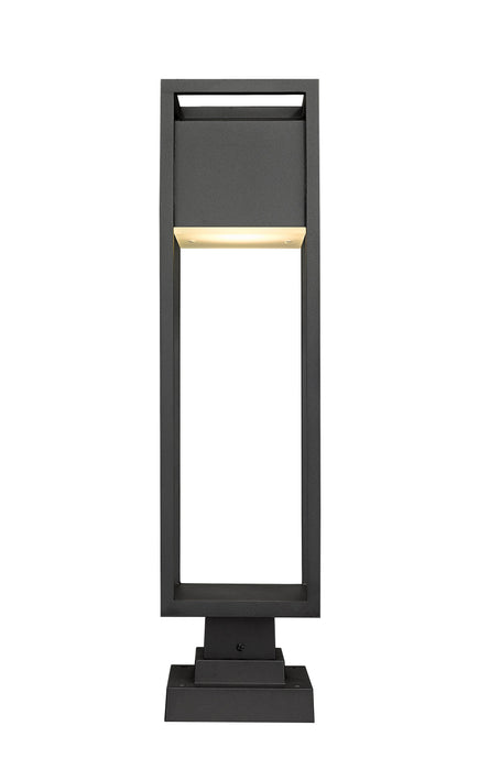 Outdoor Pier Mounted Fixture Z-Lite 585PHBS-SQPM-BK-LED Black Barwick 1 Light Outdoor Pier Mounted Fixture Z-Lite
