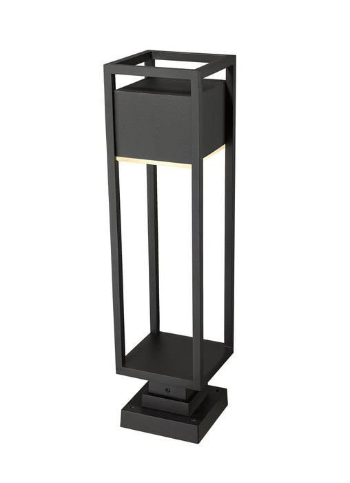 Outdoor Pier Mounted Fixture Z-Lite 585PHBS-SQPM-BK-LED Black Barwick 1 Light Outdoor Pier Mounted Fixture Z-Lite