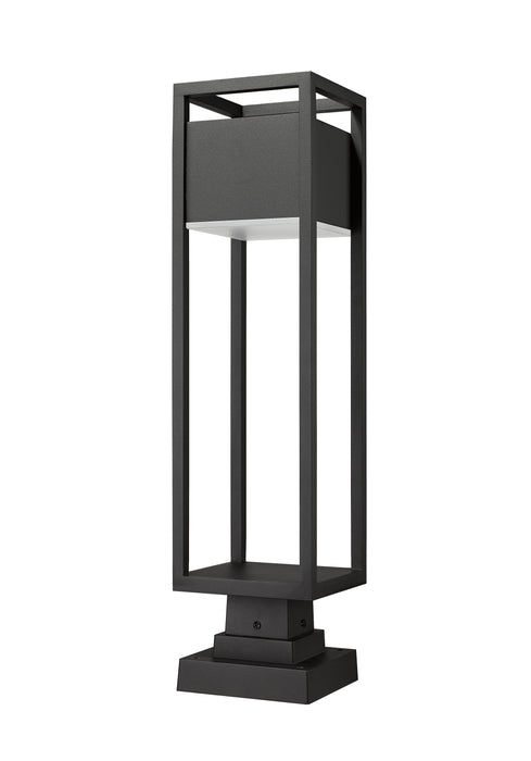 Outdoor Pier Mounted Fixture Z-Lite 585PHBS-SQPM-BK-LED Black Barwick 1 Light Outdoor Pier Mounted Fixture Z-Lite