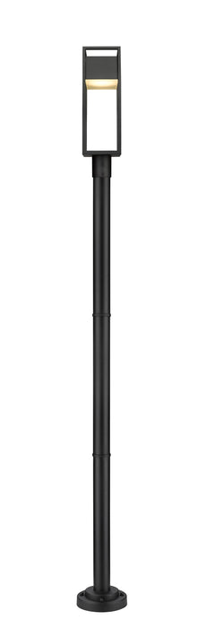 Outdoor Post Mounted Fixture Z-Lite 585PHMR-567P-BK-LED Black Barwick 1 Light Outdoor Post Mounted Fixture Z-Lite