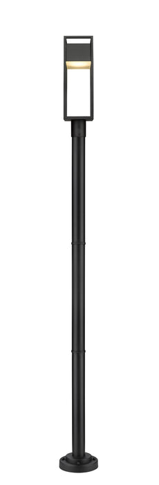 Outdoor Post Mounted Fixture Z-Lite 585PHMR-567P-BK-LED Black Barwick 1 Light Outdoor Post Mounted Fixture Z-Lite
