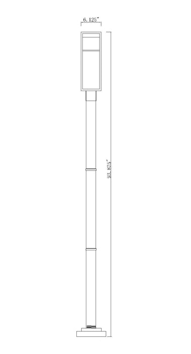 Outdoor Post Mounted Fixture Z-Lite 585PHMR-567P-BK-LED Black Barwick 1 Light Outdoor Post Mounted Fixture Z-Lite