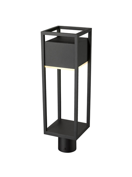 Outdoor Post Mount Fixture Z-Lite 585PHMR-BK-LED Black Barwick 1 Light Outdoor Post Mount Fixture Z-Lite