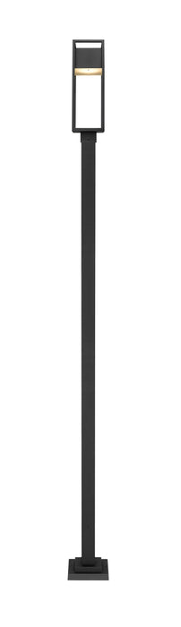 Outdoor Post Mounted Fixture Z-Lite 585PHMS-536P-BK-LED Black Barwick 1 Light Outdoor Post Mounted Fixture Z-Lite