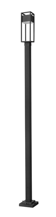 Outdoor Post Mounted Fixture Z-Lite 585PHMS-536P-BK-LED Black Barwick 1 Light Outdoor Post Mounted Fixture Z-Lite