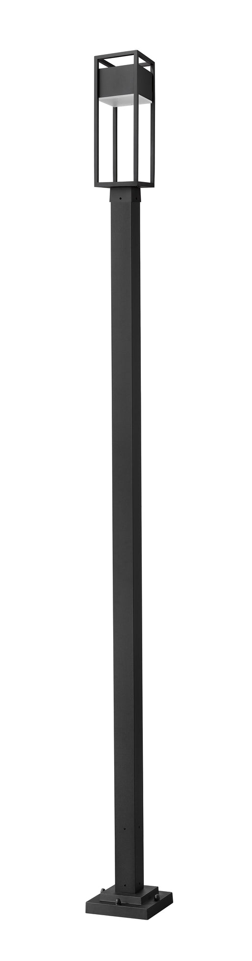 Outdoor Post Mounted Fixture Z-Lite 585PHMS-536P-BK-LED Black Barwick 1 Light Outdoor Post Mounted Fixture Z-Lite
