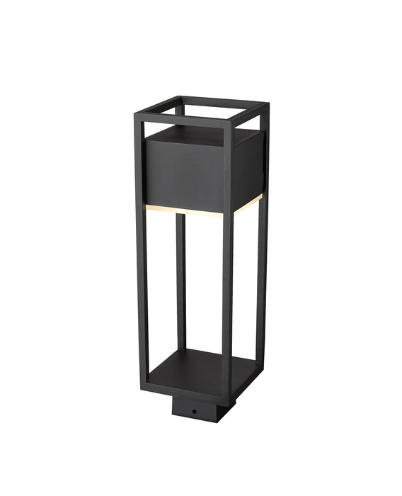 Outdoor Post Mount Fixture Z-Lite 585PHMS-BK-LED Black Barwick 1 Light Outdoor Post Mount Fixture Z-Lite