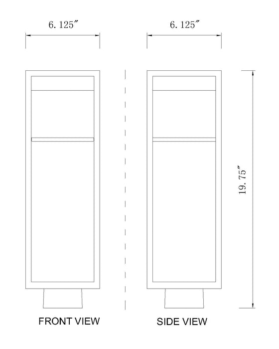 Outdoor Post Mount Fixture Z-Lite 585PHMS-BK-LED Black Barwick 1 Light Outdoor Post Mount Fixture Z-Lite