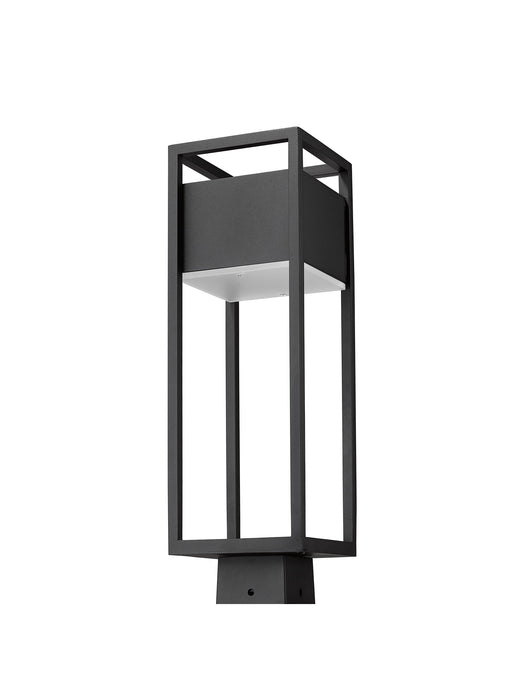 Outdoor Post Mount Fixture Z-Lite 585PHMS-BK-LED Black Barwick 1 Light Outdoor Post Mount Fixture Z-Lite