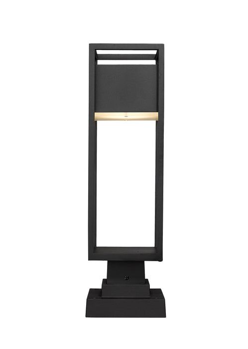 Outdoor Pier Mounted Fixture Z-Lite 585PHMS-SQPM-BK-LED Black Barwick 1 Light Outdoor Pier Mounted Fixture Z-Lite