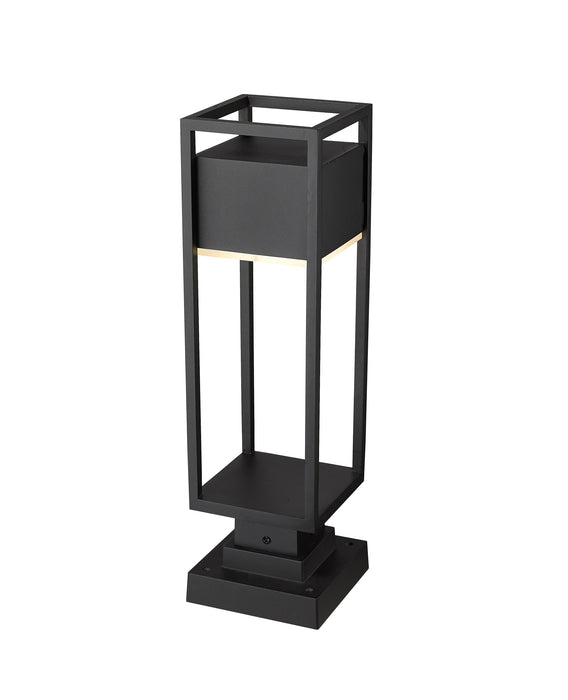 Outdoor Pier Mounted Fixture Z-Lite 585PHMS-SQPM-BK-LED Black Barwick 1 Light Outdoor Pier Mounted Fixture Z-Lite