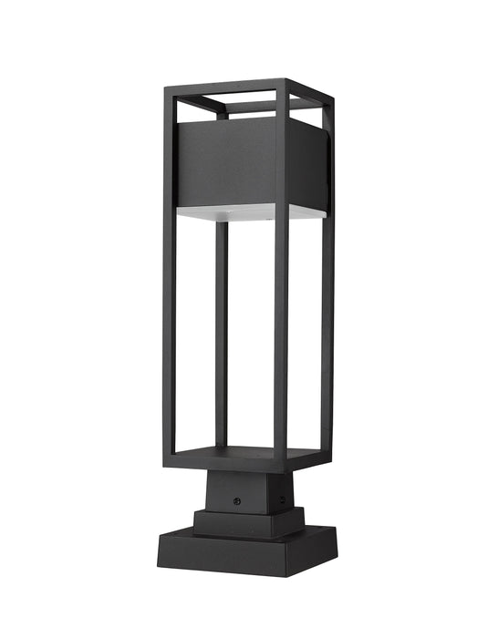 Outdoor Pier Mounted Fixture Z-Lite 585PHMS-SQPM-BK-LED Black Barwick 1 Light Outdoor Pier Mounted Fixture Z-Lite