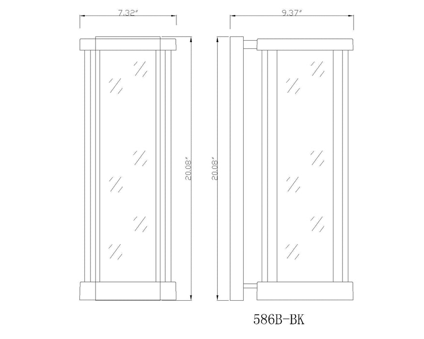 Outdoor Wall Light Z-Lite 586B-BK Black Glenwood 1 Light Outdoor Wall Light Z-Lite