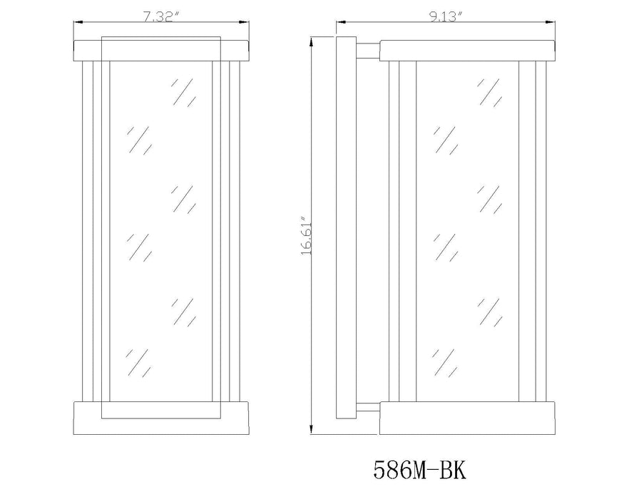 Outdoor Wall Light Z-Lite 586M-BK Black Glenwood 1 Light Outdoor Wall Light Z-Lite