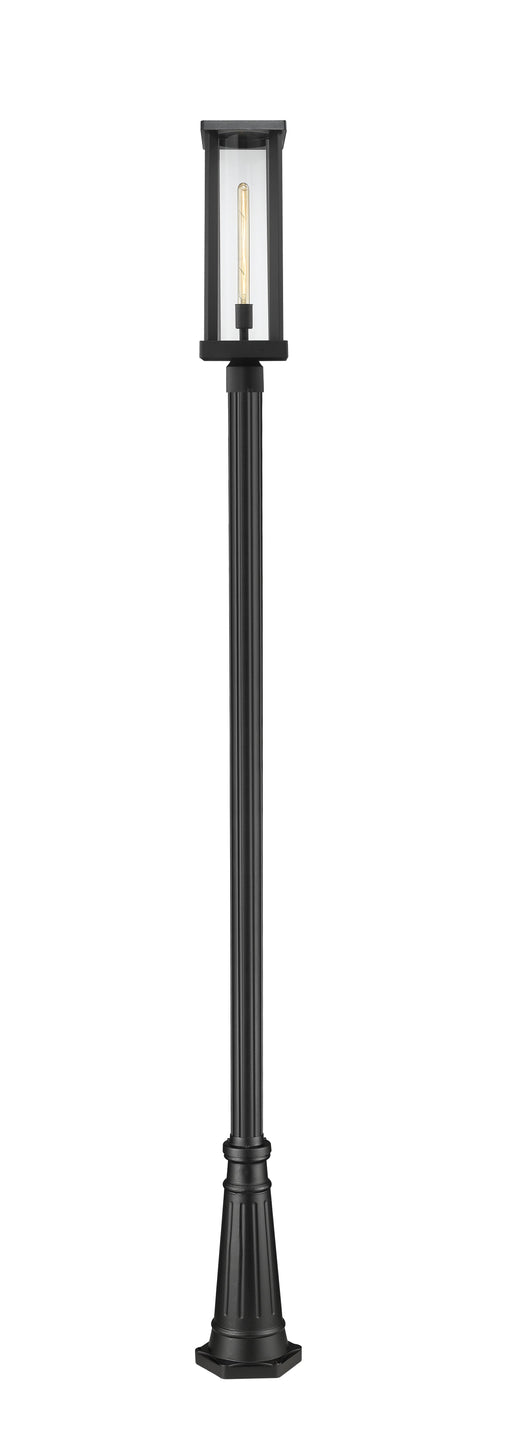 Outdoor Post Mounted Fixture Z-Lite 586PHBR-519P-BK Black Glenwood 1 Light Outdoor Post Mounted Fixture Z-Lite