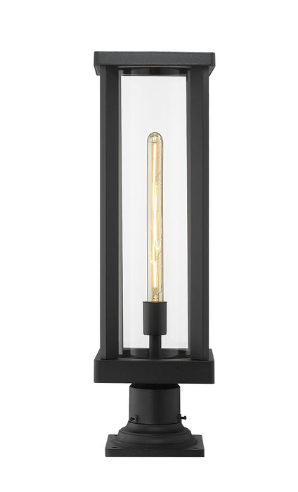 Outdoor Pier Mounted Fixture Z-Lite 586PHBR-533PM-BK Black Glenwood 1 Light Outdoor Pier Mounted Fixture Z-Lite