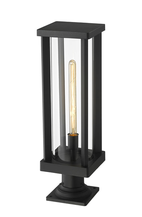Outdoor Pier Mounted Fixture Z-Lite 586PHBR-533PM-BK Black Glenwood 1 Light Outdoor Pier Mounted Fixture Z-Lite