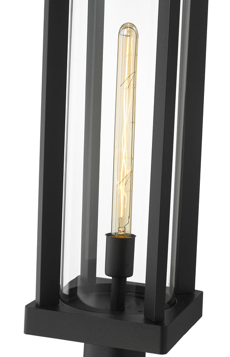 Outdoor Pier Mounted Fixture Z-Lite 586PHBR-533PM-BK Black Glenwood 1 Light Outdoor Pier Mounted Fixture Z-Lite