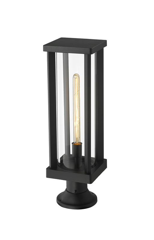 Outdoor Pier Mounted Fixture Z-Lite 586PHBR-553PM-BK Black Glenwood 1 Light Outdoor Pier Mounted Fixture Z-Lite
