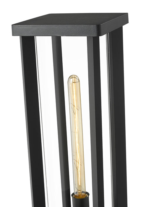 Outdoor Pier Mounted Fixture Z-Lite 586PHBR-553PM-BK Black Glenwood 1 Light Outdoor Pier Mounted Fixture Z-Lite