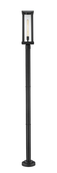 Outdoor Post Mounted Fixture Z-Lite 586PHBR-567P-BK Black Glenwood 1 Light Outdoor Post Mounted Fixture Z-Lite
