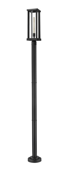 Outdoor Post Mounted Fixture Z-Lite 586PHBR-567P-BK Black Glenwood 1 Light Outdoor Post Mounted Fixture Z-Lite