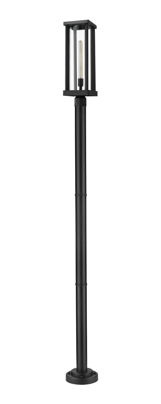 Outdoor Post Mounted Fixture Z-Lite 586PHBR-567P-BK Black Glenwood 1 Light Outdoor Post Mounted Fixture Z-Lite