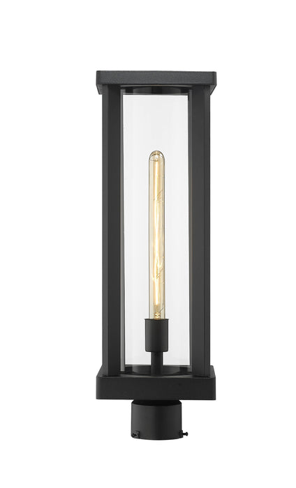 Outdoor Post Mount Fixture Z-Lite 586PHBR-BK Black Glenwood 1 Light Outdoor Post Mount Fixture Z-Lite
