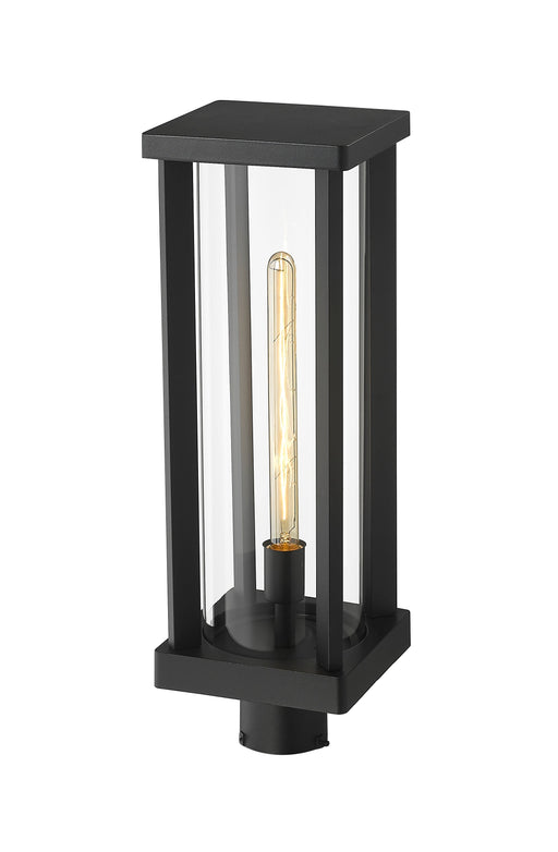Outdoor Post Mount Fixture Z-Lite 586PHBR-BK Black Glenwood 1 Light Outdoor Post Mount Fixture Z-Lite
