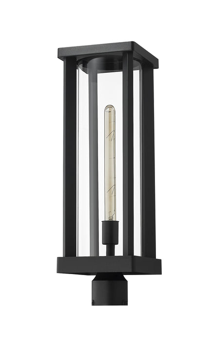 Outdoor Post Mount Fixture Z-Lite 586PHBR-BK Black Glenwood 1 Light Outdoor Post Mount Fixture Z-Lite