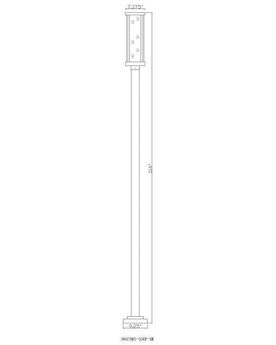 Outdoor Post Mounted Fixture Z-Lite 586PHBS-536P-BK Black Glenwood 1 Light Outdoor Post Mounted Fixture Z-Lite