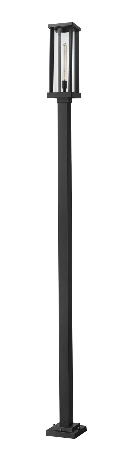 Outdoor Post Mounted Fixture Z-Lite 586PHBS-536P-BK Black Glenwood 1 Light Outdoor Post Mounted Fixture Z-Lite