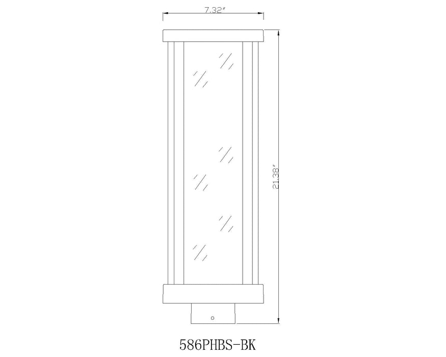 Outdoor Post Mount Fixture Z-Lite 586PHBS-BK Black Glenwood 1 Light Outdoor Post Mount Fixture Z-Lite
